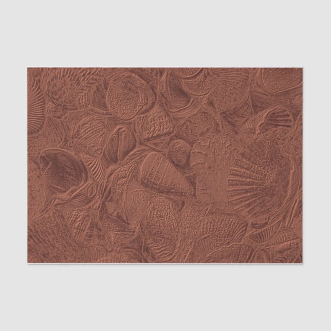 Papier Mousseline Coquillages Ocean Beach Terracotta Earth Tone (Recto)