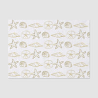 Coquilles de mer aspect feuille d'or chic plage él