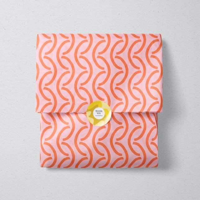 Papier Mousseline Corail Chaîne Moderne Déformée (Créateur téléchargé)