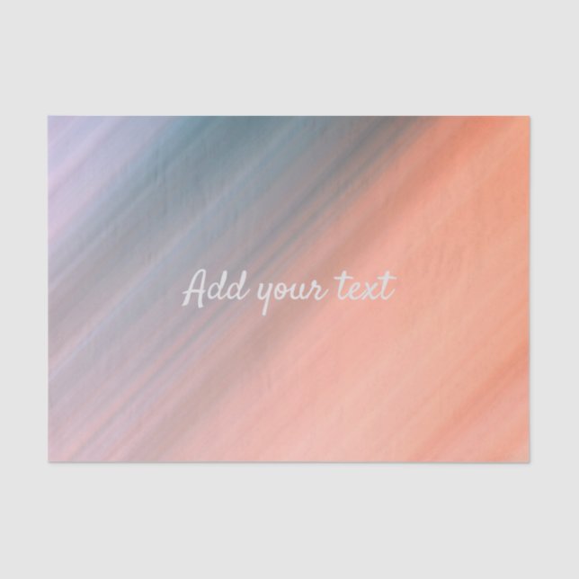 Papier Mousseline Corail clair et bleu gris Personnalisable (Recto)