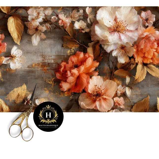 Papier Mousseline Corail Rustique Floral Découpage Sans Couture (Créateur téléchargé)