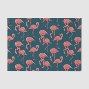 Papier Mousseline Corail vivant modèle flamingo