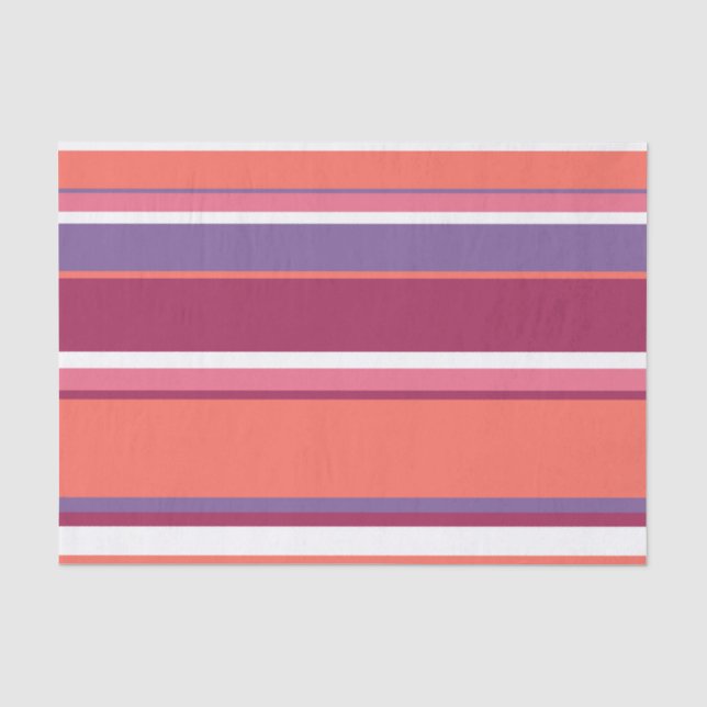 Papier Mousseline Corail vivant, rouge et violet (Recto)