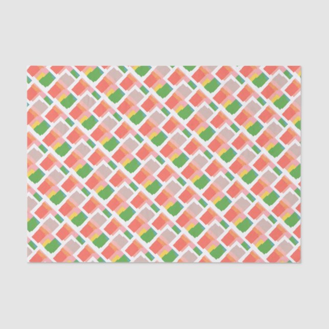 Papier Mousseline Coral Saumon rose jaune rose orange joyeux (Recto)