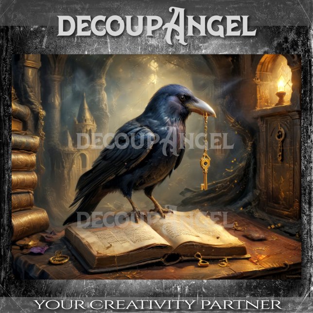Papier Mousseline Corbeau de la Clé d'Or Découpage (Créateur téléchargé)
