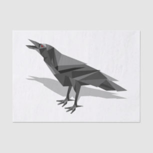 Papier Mousseline Corbeau géométrique Cubiste noir et blanc Triangle