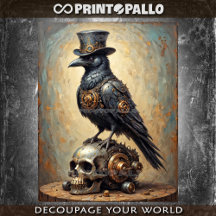Corbeau steampunk avec chapeau haut-de-forme et cr