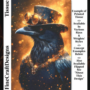 Papier Mousseline Corbeau Steampunk, Braises de Feu DF4L Découpage