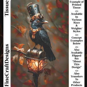 Papier Mousseline Corbeau Steampunk gothique, Lanterne, Découpage DC