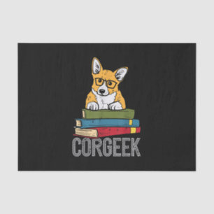 Papier Mousseline Corgeek Livre Lover Welsh Corgi Funny Chien Nerd
