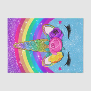 Papier Mousseline Corne de Licorne Pailletée et Scintillante pour Vi