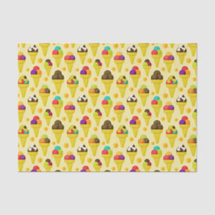 Papier Mousseline Cornets de crème glacée colorés de bande dessinée
