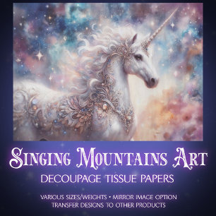 Papier Mousseline Cosmic Unicorn Dreamscape Découpage