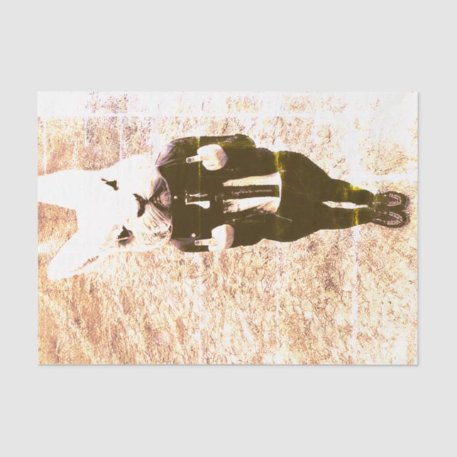 Papier Mousseline Costume de lapin à balai Sepia désorganisé (Recto)