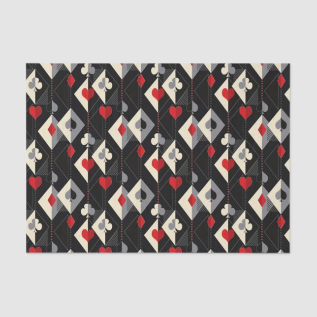 Papier Mousseline Costumes de jeu de cartes en poker. (Recto)