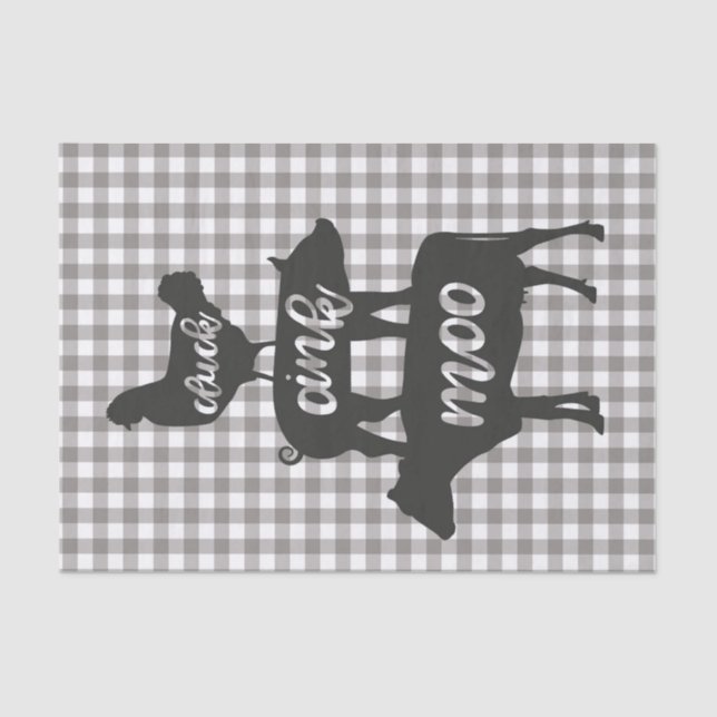 Papier Mousseline Cot Cot Coin Coin Poulet Vache Cochon Ferme Campag (Recto)