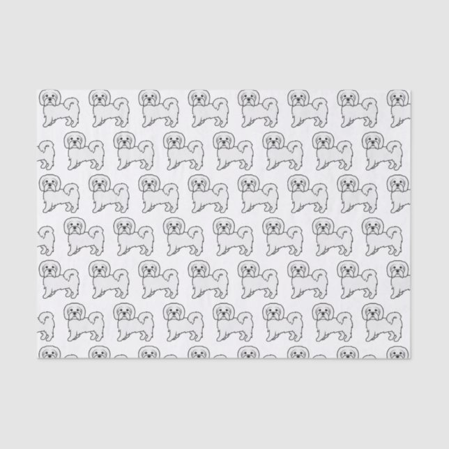 Papier Mousseline Coton de Tulear mignon Motif de dessin animé chien (Recto)