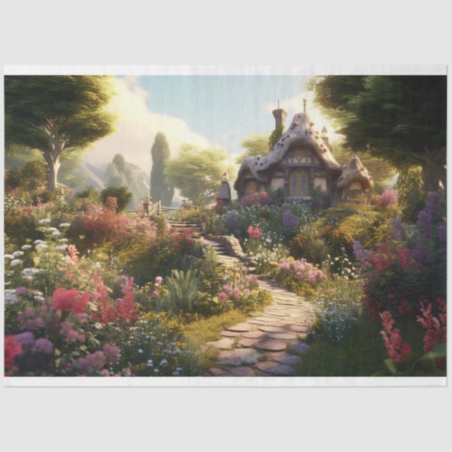 Papier Mousseline Cottage enchanté 1 Papier de découpage (Recto)