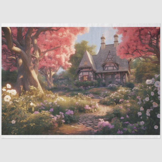 Papier Mousseline Cottage enchanté 3 papier de découpage (Recto)