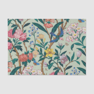 Papier Mousseline Cottagecore vert Vintage Floral Girl Monogramme