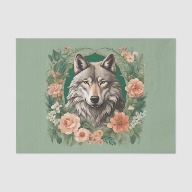 Papier Mousseline Cottagecore Wolf Decoupage (Recto)