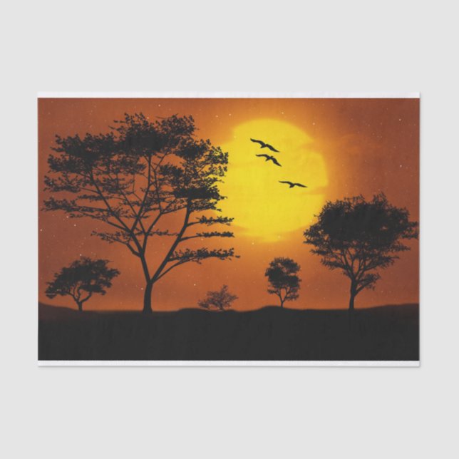 Papier Mousseline Coucher de soleil africain (Recto)