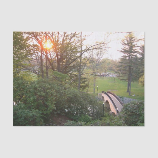 Papier Mousseline Coucher de soleil au Rainbow Bridge à Grove City C (Recto)