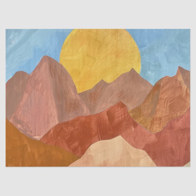 Papier Mousseline Coucher de soleil de la montagne Boho - Paysage to (Recto)