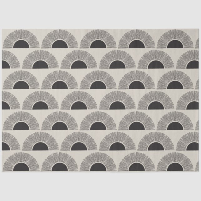 Papier Mousseline Coucher de soleil noir et beige moderne Motif d'ar (Recto)