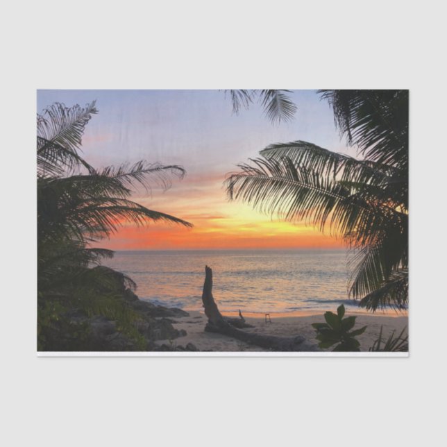 Papier Mousseline Coucher de soleil paisible sur Hawaiian Tropical I (Recto)