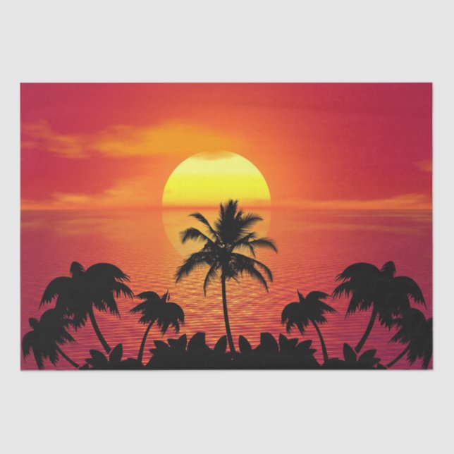 Papier Mousseline Coucher de soleil tropical (Recto)