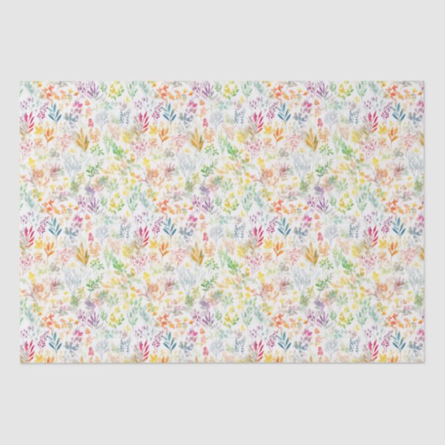 Papier Mousseline Couches multicolores de Feuilles vivants (Recto)