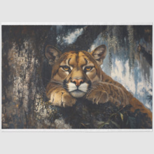 Papier Mousseline Cougar majestueux dans la découpage forestière