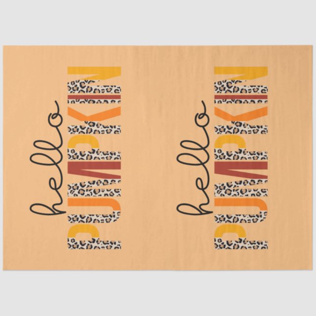 Papier Mousseline Couleur de la Personnaliser d'automne du Citrouill (Recto)