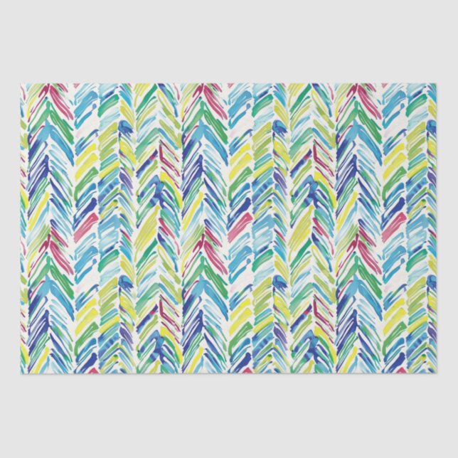 Papier Mousseline Couleur de l'eau Chevron Design Motif avec brosse  (Recto)
