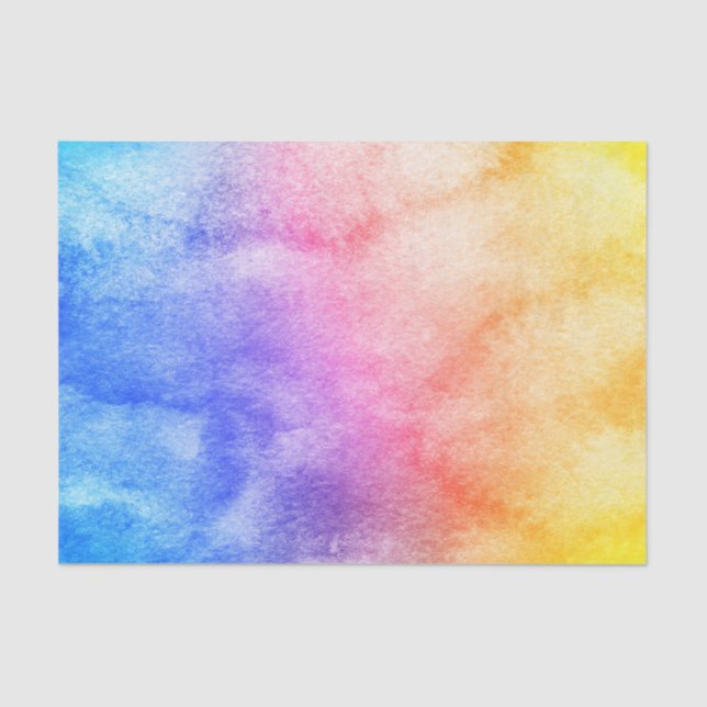 Papier Mousseline Couleur d'eau arc-en-ciel (Recto)