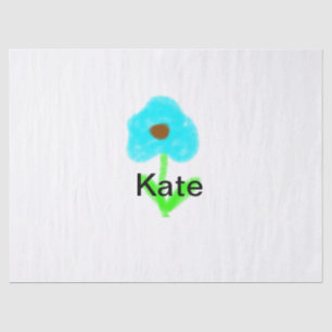 Papier Mousseline Couleur d'eau bleu vert ajouter votre nom texte pe