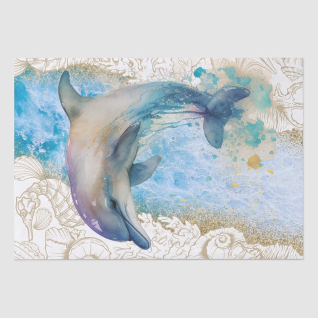 Papier Mousseline Couleur d'eau douce Dolphin Shell (Recto)