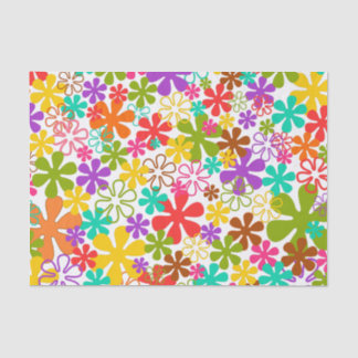 Papier Mousseline Couleur multi florale