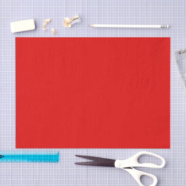 Papier Mousseline Couleur rouge uni Noël (Artisanat)
