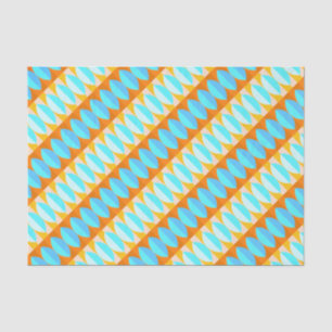 Papier Mousseline Couleur Turquoise Bleu Orange Jaune Motif
