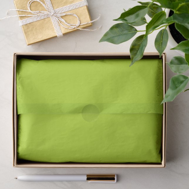 Papier Mousseline Couleur vert citron uni (Cadeau)