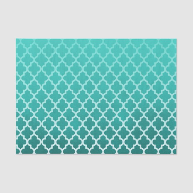 Papier Mousseline Couleur verte turquoise de tache avec le motif de (Recto)