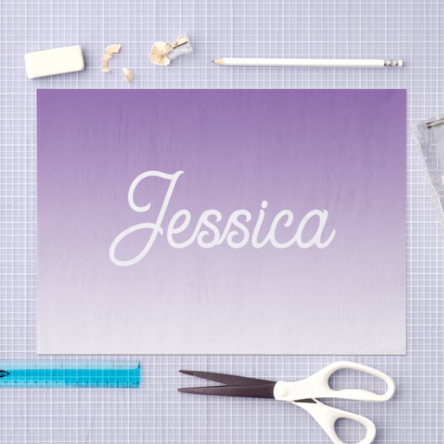 Papier Mousseline Couleur violette ombrée (modifiable) et votre text (Artisanat)