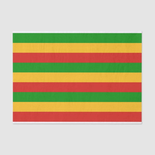 Papier Mousseline COULEURS DE DRAPEAU RASTAFARI + vos idées (Recto)