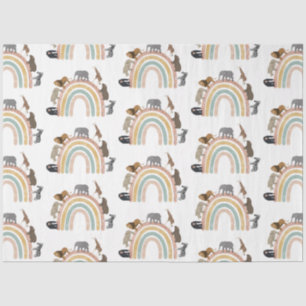 Papier Mousseline Couleurs de terre Arc-en-ciel Jungle Animaux Motif
