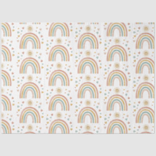 Papier Mousseline Couleurs de terre rétro Aquarelle Arc-en-ciel Moti
