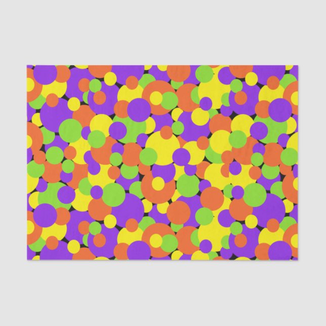 Papier Mousseline Couleurs d'Halloween | Cercles | (Recto)