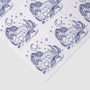 Papier Mousseline Couleurs DIY Sultry Mermaid sur des rochers Lune #