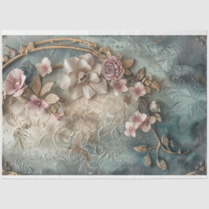 Papier Mousseline Couleurs Dustées, Chic Baroque Floral Shabby